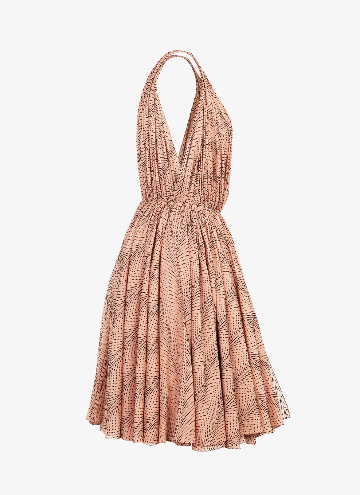 SLEEVELESS DRESS SOIE BOA NUDE/BLACK ALAÏA BLUSH/BLACK  SLEEVELESS DRESS SOIE BOA NUDE/BLACK